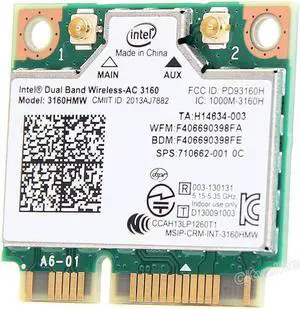 Intel 3160HMW Wifi Bluetooth 4.0 Wireless-AC 3160 802.11 ac Mini PCI-E Wlan Card