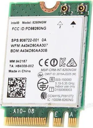 Dual Band Wireless-AC Intel 8260NGW NGFF 867M WIFI Bluetooth 4.0 802.11ac Card