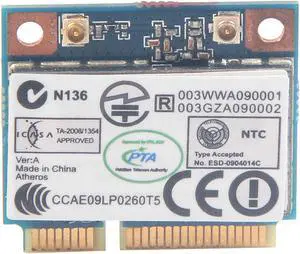 Atheros AR5B95 AR9285 802.11 b/g/n Half size Wireless WiFi Mini PCI-E Card