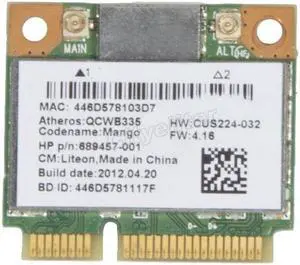 HP Atheros QCWB335 WIFI Wireless+Bluetooth BT 4.0 Mini Pci-e Card 689457-001