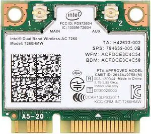 Intel Wireless-AC 7260 7260HMW 802.11AC Dual Band BT4.0 PCIe Half Mini Wifi Card