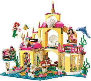 Princess Mermaid Ariel Undersea Palace Buildable Royal Celebration Boat Building Block-Style C