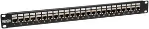 Tripp Lite 24-Port Cat6 / Cat5 Patch Panel STP Shielded RJ45 Ethernet 1U Rackmount TAA (N254-024-SH)