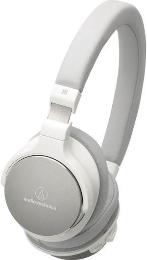 Audio Technica Hi-Res Wireless On-Ear Headphones with Mic & Controls, White (ATH-SR5BTWH)