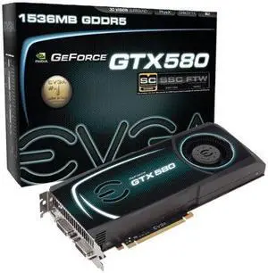 EVGA GeForce GTX 580 Superclocked 1536 MB GDDR5 PCI Express 2.0 2DVI/Mini-HDMI SLI Ready Graphics Card, 015-P3-1582-TR
