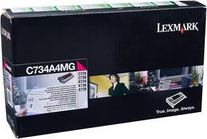 Lexmark Magenta Return Program Toner Cartridge for US Government, 6000 Yield (C734A4MG)