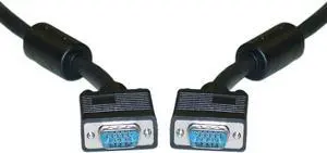 CableWholesale 25-Feet HD15 SVGA Male/HD15 SVGA Male Coaxial Cable with Ferrite Bead, Black (10H1-20125)