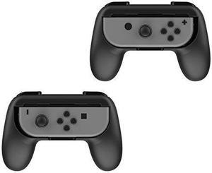 Althemax® 2x Joy-Con Controller Remote dock Case Handle Grip Accessory Joy-Con Black For Nintendo Switch Mario Car Racing Games (Black)