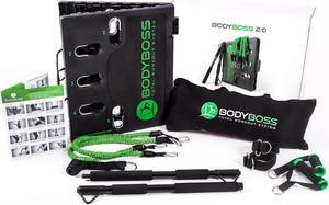 BodyBoss Portable Gym 2.0 - The World's 1st Home Gym You Can Take Anywhere - Green, Full Bundle Package