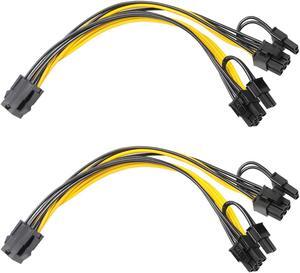 GPNE 2Pack PCI-E 8-Pin Male to Dual 8-Pin (6+2) Male PCI Express Power Adapter Cable for Power Supply Cable Graphics Video Card 8Pin Splitter