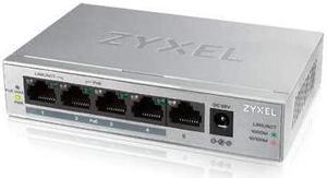 ZyXEL GS1005HP 5 Port POE+ Gigabit Ethernet Switch, 4 x PoE, 60W Budget, Fanless Metal, Desktop, 802.3at 802.3af. 5 Year Warranty [GS1005HP]