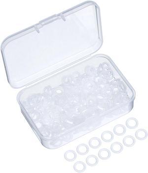 Sumind 200 Pieces Rubber Rings Clear Seal O-ring Rubber Keyboard Dampeners with Plastic Storage Box for Cherry MX Switch Keyboard and Mechanical Keyboard Keys