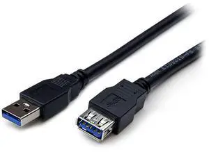 StarTech.com 6 ft Black SuperSpeed USB 3.0 Extension Cable A to A M/F - 2m USB 3 Male to Female Ext Cable/Cord 6ft - 5Gb