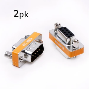 DB9 null modem male to female slimline data transfer serial port adapter 2 Pack DB9 null modem male to female slimline data transfer serial port adapter 2 Pack