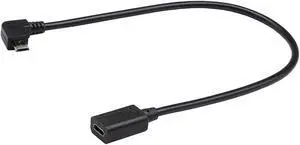 CGTime(30cm) Micro USB 2.0 to USB C Cable, left Bend 90 Degree Micro USB Male to USB Type C Female Extension Cable Data Sync and Charging Cable for Phones, Computers(90 Degree Micro USB) CGTime(30cm) Micro USB 2.0 to USB C Cable, left Bend 90 Degree Micro USB Male to USB Type C Female Extension Cable Data Sync and Charging Cable for Phones, Computers(90 Degree Micro USB)