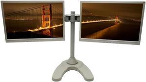 Dual LCD Monitor Desk Stand/Mount Free Standing Adjustable 2 Screens up to 24"