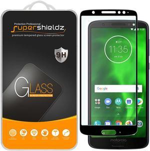 [2-Pack] Supershieldz for Motorola Moto G6 Tempered Glass Screen Protector, [Full Screen Coverage] Anti-Scratch, Bubble Free, Lifetime Replacement (Black)