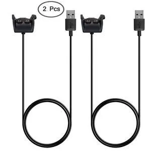 AFUNTA 2 Pcs Chargers Compatible Garmin Vivosmart HR, 1m/39.37" Replacement USB Charging Cable Cord Compatible Garmin vivosmart HR/HR+/ Approach X40 Smart Watch- Black