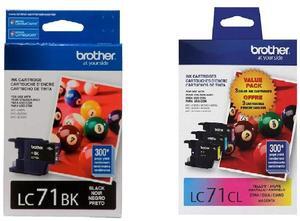 Brother LC71 Ink Cartridge (Black, Cyan, Magenta, Yellow, 4-Pack) in Retail Packaging