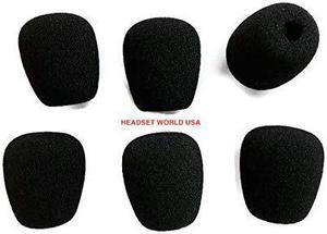 Black Foam Mic Windscreens for Telephone Headsets - QUANTITY OF 6