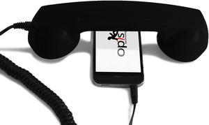OPIS 60s MICRO: retro handset/vintage handset/retro receiver/mobile handset for iPhone, Galaxy, Huawei and all modern smartphones (black)
