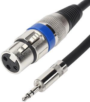 TISINO Unbalanced XLR Female to 1/8 inch (3.5mm) TRS Stereo Microphone Cable for Camcorders, DSLR Cameras, Computer Recording Device and More - 5ft