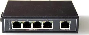 WIWAV WDH-5ET-POE 10/100Mbps Unmanaged 5-Port PoE Industrial Ethernet Switches with DIN Rail/Wall-Mount (Fanless-30??~75??)