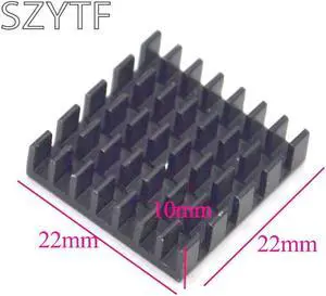 Heat sink 22*22*10MM (black slotted) high-quality radiator heat sink 5pcs