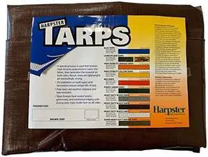 6 ft. x 20 ft. super heavy duty 8 oz. brown tarps  16 mil thick