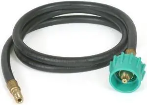 camco 60" pigtail propane hose connector, connects propane cylinder to a rv or trailer propane regulator, provides thermal protection and excess flow protection 59193 camco 60" pigtail propane hose connector, connects propane cylinder to a rv or trailer propane regulator, provides thermal protection and excess flow protection 59193