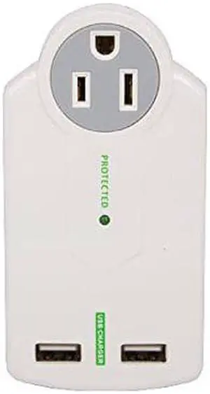 Cable Leader 3 AC Outlet Surge Protector Wall Tap with 2 USB Ports