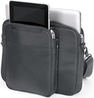 Black Ful Joint Venture 2-in-1 Messenger Ipad Netbook Small Notebook Macbook 15" Laptop Tablet Bag Case Versatile Dual Style Unisex Detachable Tab Purse Lightweight Organizer Great Womens Mens Gift