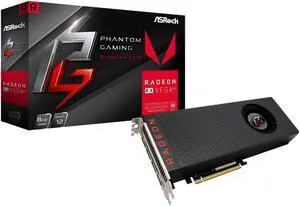 ASRock Phantom Gaming X Radeon RX Vega 56 DirectX 12 RX VEGA 56 8G 8GB 2048-Bit HBM2 PCI Express 3.0 x16 HDCP Ready Video Card