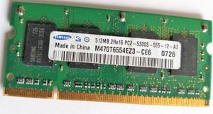 Samsung M470T6554EZ3-CE6 1x512MB DDR2-667 PC2-5300 SODIMM Laptop RAM