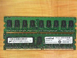 MICRON MT18HTF25672AY-667G1 2GB SERVER DIMM DDR2 PC5300(667) UNBUF ECC 1.8v 2RX8 240P 256MX72 128mX8