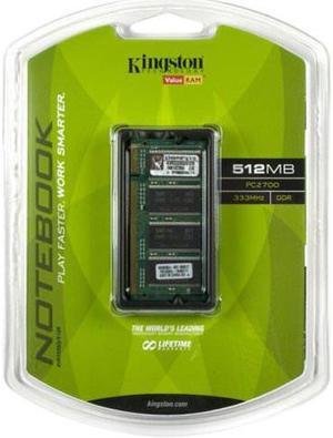 Kingston ValueRAM 512MB 333MHz PC2700 DDR Notebook Memory (KVR333SO/512R)