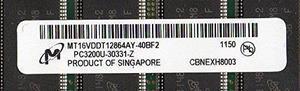 MICRON MT16VDDT12864AY-40BF2 DDR400 PC3200U 1GB NON-ECC 184-PIN UNBUFF DIMM 128MX6