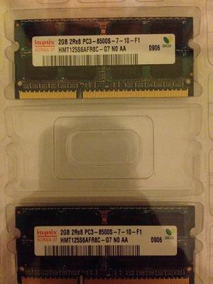 Hynix 4gb (2x2gb) Ddr3 Pc3 8500s 1066mhz