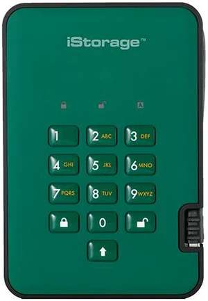 iStorage diskAshur2 SSD 4TB Green - Secure portable solid state drive - Password protected, dust and water resistant, portable, military grade hardware encryption USB 3.2 IS-DA2-256-SSD-4000-GN iStorage diskAshur2 SSD 4TB Green - Secure portable solid state drive - Password protected, dust and water resistant, portable, military grade hardware encryption USB 3.2 IS-DA2-256-SSD-4000-GN