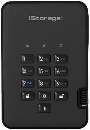 iStorage diskAshur2 SSD 8TB Black - Secure portable solid state drive - Password protected, dust and water resistant, portable, military grade hardware encryption USB 3.2  IS-DA2-256-SSD-8000-B