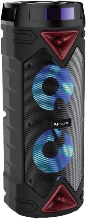 Supersonic IQ-6265DJBT 2 x 6.5” Portable Bluetooth Speaker W App Control, FM Radio,USB &AUX Input Red