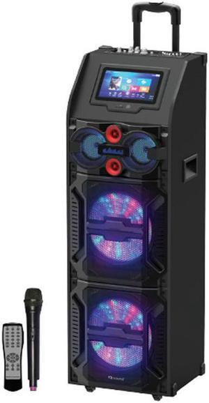 Supersonic 2 x 12 Pro Speaker Bluetooth, Karaoke Built-in Tablet 14.1 Touchscreen USB/EQ/Mic IQ-4922DJWK