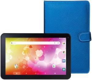 Supersonic SC-2110B - 10.1” QUAD Core Android 10 Tablet Bluetooth +  Blue Keyboard & Folding Case Bundle