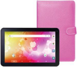 Supersonic SC-2110B - 10.1” QUAD Core Android 10 Tablet Bluetooth +  Pink Keyboard & Folding Case Bundle
