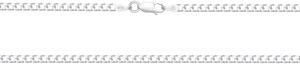 Solid 925 Sterling Silver Italian 3mm Flat 22 Curb Chain Necklace Unisex, All ages Adult, Teen, Senior