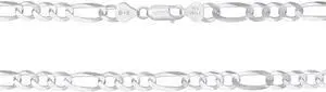 Solid 925 Sterling Silver Italian 7.8 mm Flat 22 Figaro Link Chain Necklace for Women Men Made in Italy FIG180-22