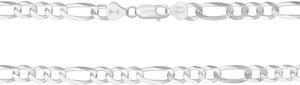 Solid 925 Sterling Silver Italian 7.8mm Flat 20 Figaro Link Chain Necklace for Women Men Made in Italy FIG180-20