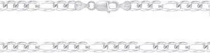 Solid 925 Sterling Silver Italian 6.8mm Flat 24 Figaro Link Chain Necklace for Women Men Made in Italy FIG160-24