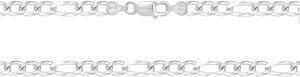 Solid 925 Sterling Silver Italian 6.8mm Flat 20 Figaro Link Chain Necklace for Women Men Made in Italy FIG160-20