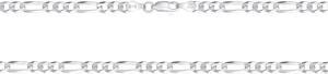 Solid 925 Sterling Silver Italian 5mm22"  Flat Figaro Link Chain Necklace Unisex, All ages